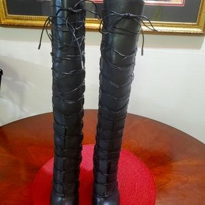 Vince Camuto Lace Up Peep Toe  Boot.